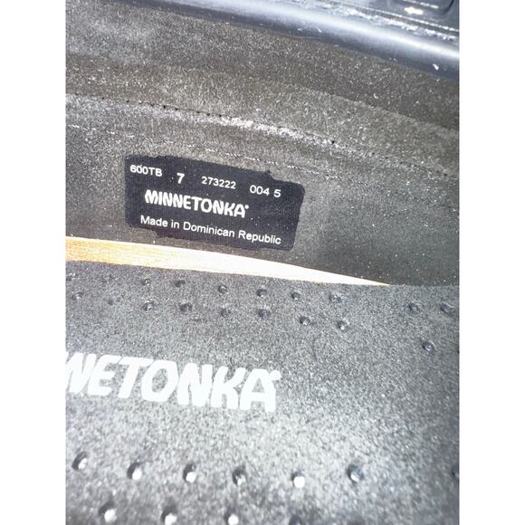 Minnetonka Black Thunderbird Beaded Moccasins - size 7 - E19 - Picture 6 of 8